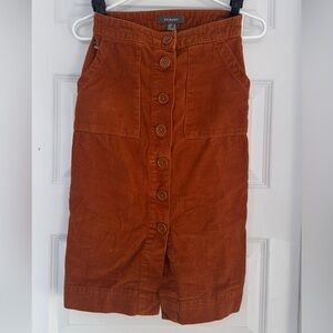 Primark Rust Corduroy Pencil Skirt
